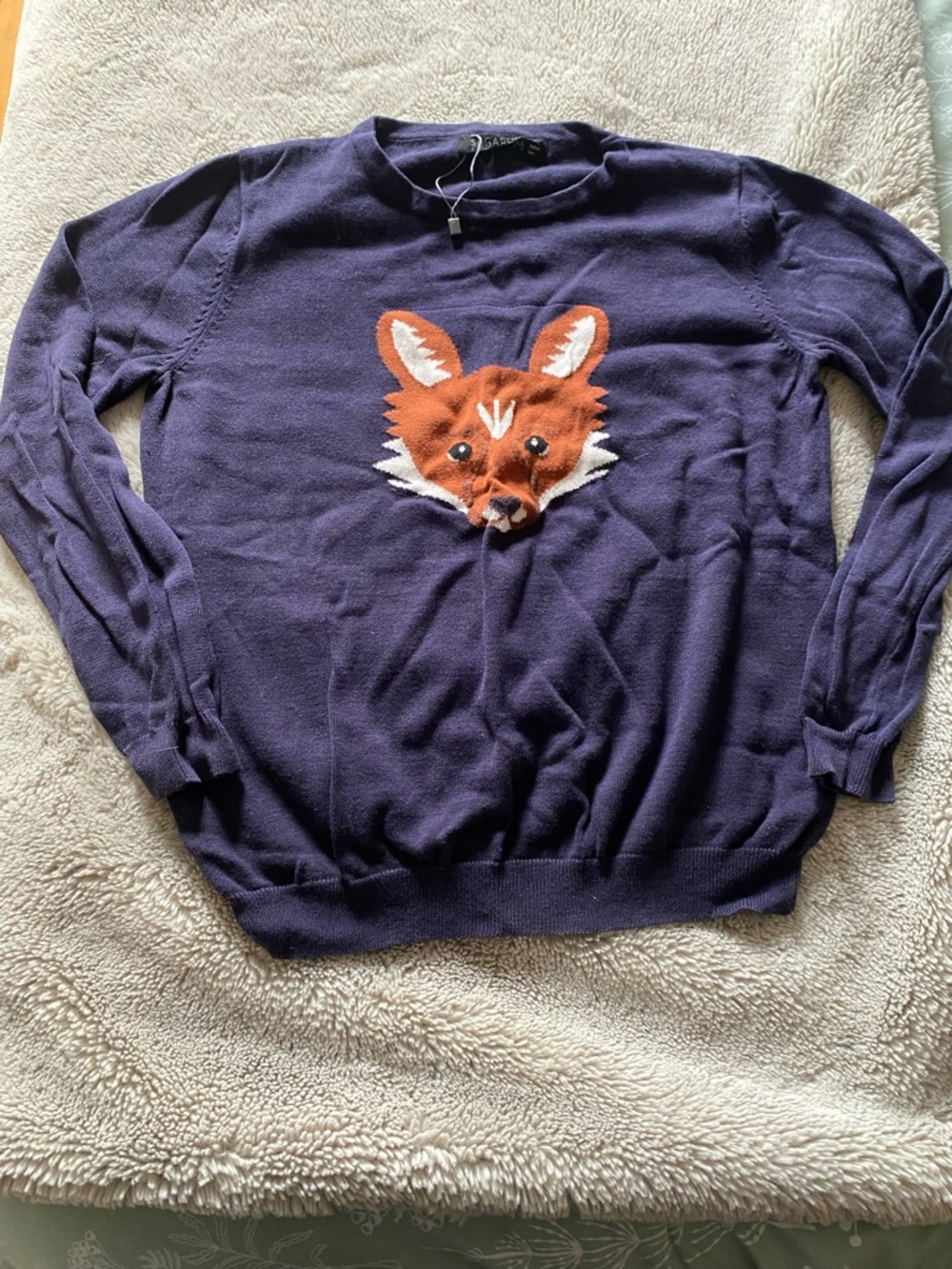 Sugarhill Boutique Navy Fox Top with Crew Neck